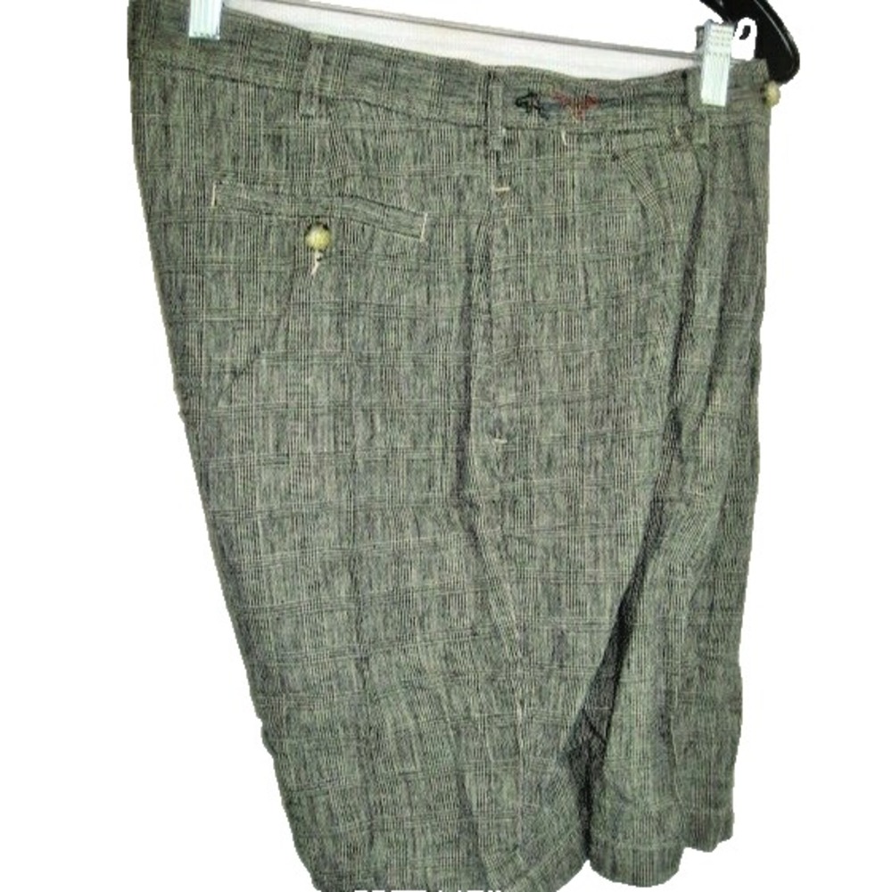 Greg Norman Collection Mens Grey Plaid Linen Blend Golf Shorts Size 34